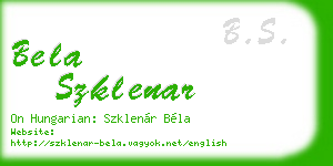 bela szklenar business card