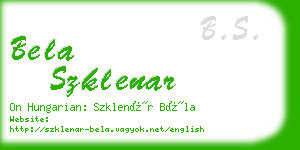 bela szklenar business card